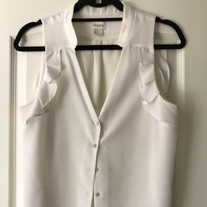 H&M White Ruffle Blouse